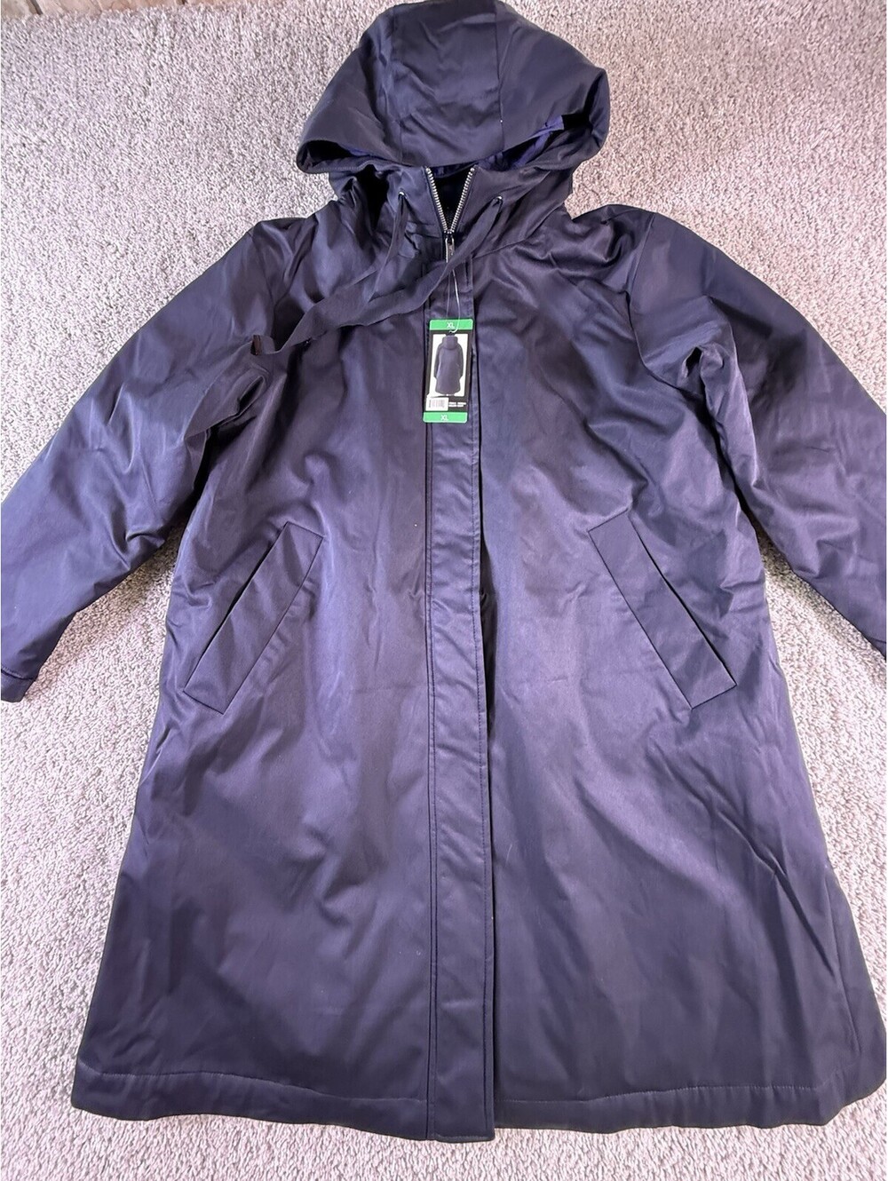 NWT Bernardo Women’s Trench Coat Size Large Navy Blue